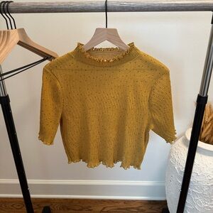 Mustard Yellow Ruffled Top